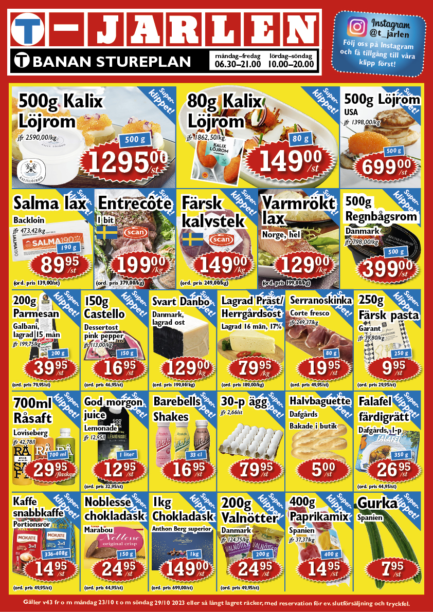 Veckans erbjudande från Tjarlen vecka 43 Tjarlen